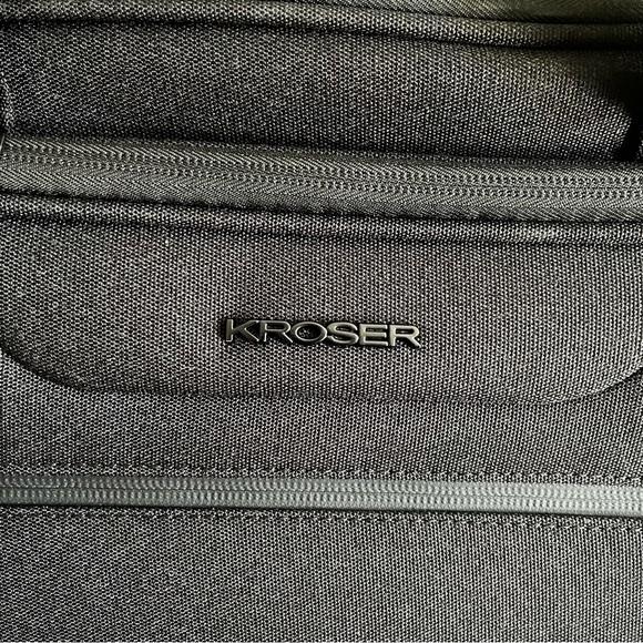 NWT KROSER Maletin Expandible Travel Bag Laptops Roller Black Telescope Zipper - Picture 2 of 11